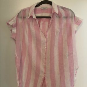Madewell Pink Stripped Button Down